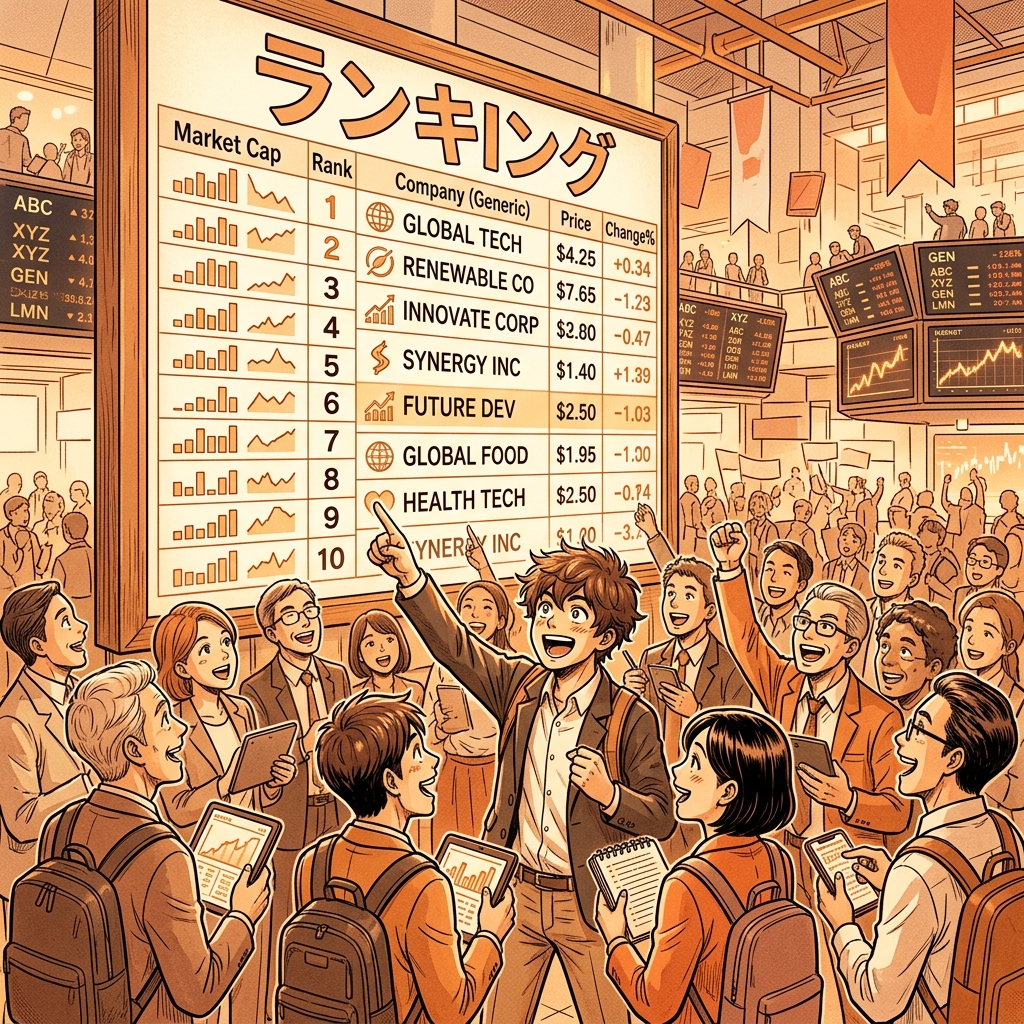 時価総額ランキング上位の企業が必ずしも安全ではないことを示すイラスト
