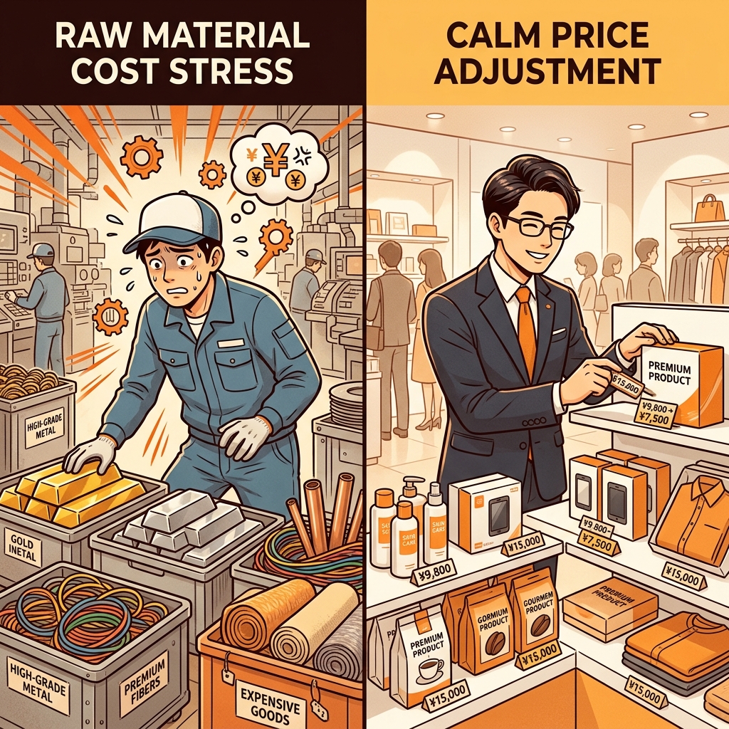 インフレ下で価格転嫁できる企業とできない企業の明暗を分けるイラスト