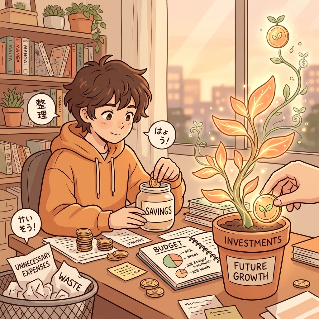 投資戦略における市場の期待値との付き合い方を示すイラスト