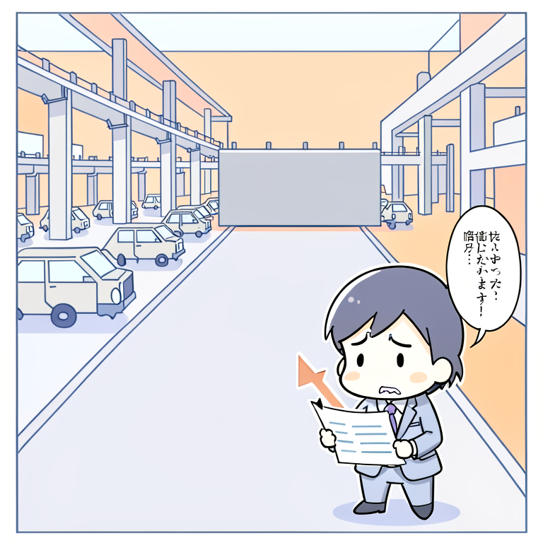 関税の壁に直面する製造業のイラスト