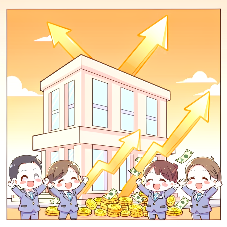 金利上昇で恩恵を受ける銀行のイラスト